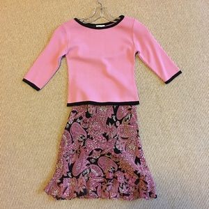 Girls Plum matching skirt and sweater set